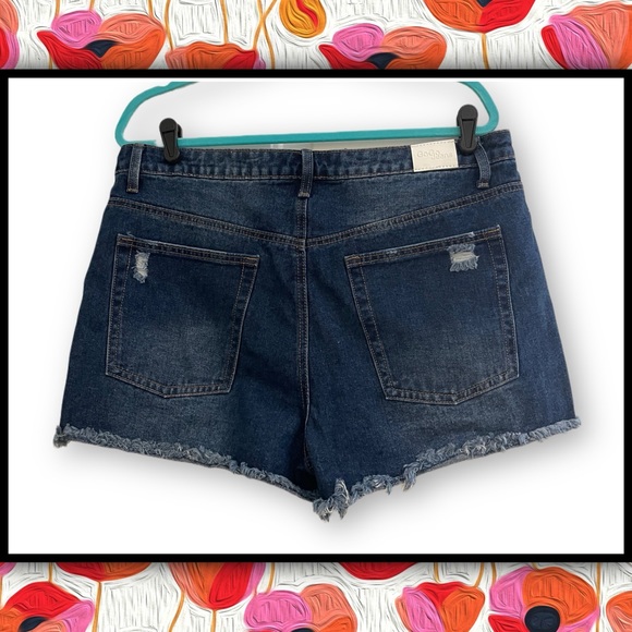 GOGO JEANS Hi Rise Destructed Shortie Shorts #GG27g - Picture 2 of 3
